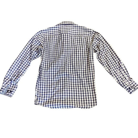 American Breed Smart Shirt Button Up Blue White Check Contrast Sleeve S 202E - Picture 4 of 7